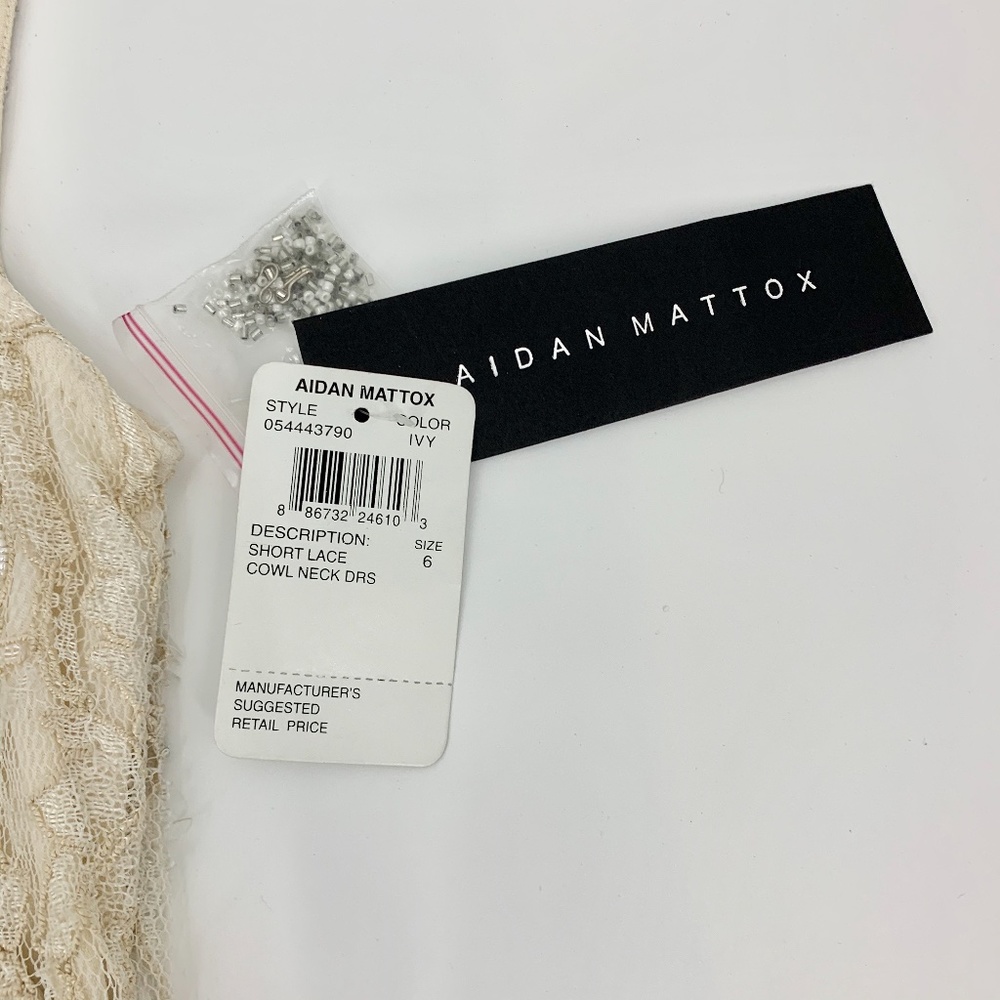 Aidan Mattox Beaded Lace Dress NWT | Size 6 - Picture 6 of 7